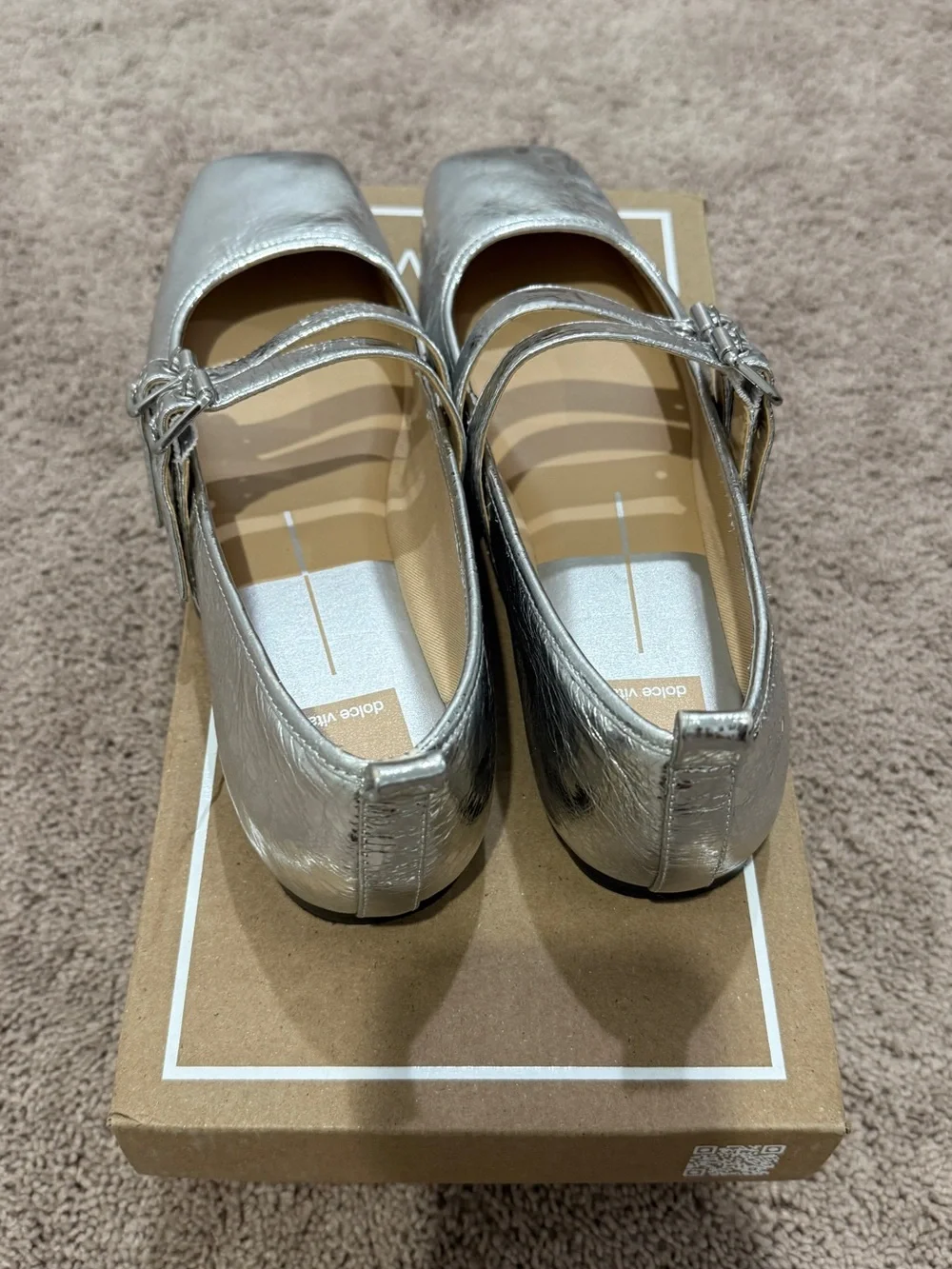 Dolce Vita Metallic Silver Double-Strap Mary Janes - Picture 4 of 6